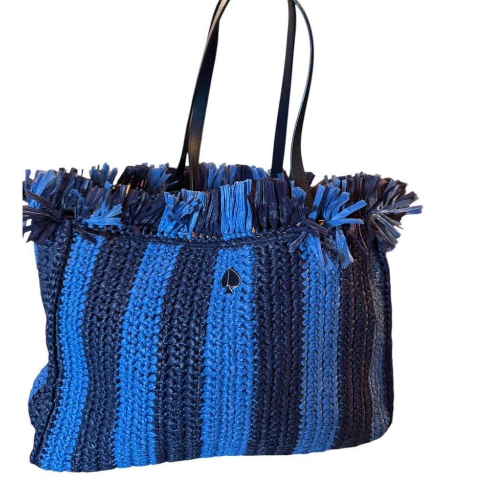 Kate Spade Sam Stripe Raffia Tote - Picture 2 of 7